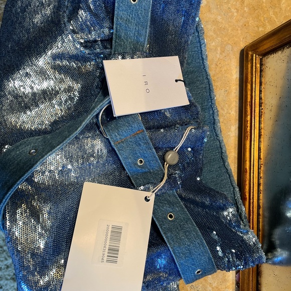 IRO Blue and blush blue Sequin skirt size 38 style name WM31NATOU - Picture 8 of 15